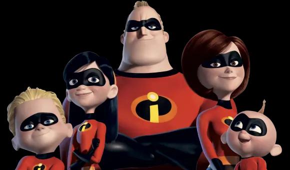 The Incredibles family standing together